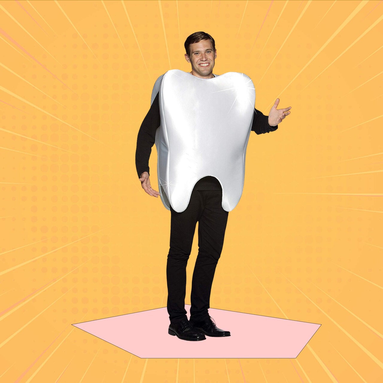 Hilarious Mr. Molar Adult Costume Tooth Tunic for Halloween Parties and Events